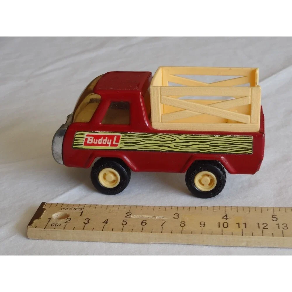 Vtg Buddy L Pressed Steel Plastic Farm Pickup Truck Delivery Country Japan 4.75